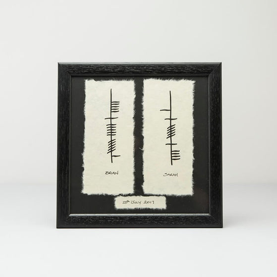 Ogham Personalized Wedding Plaque With Date