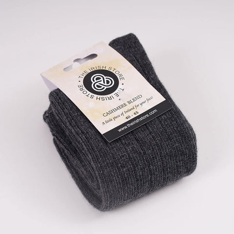 Cashmere Blend Men's Socks- Dark Grey