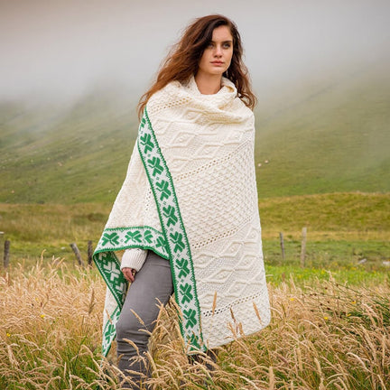 Irish Home Decor - Aran Shamrock Blanket
