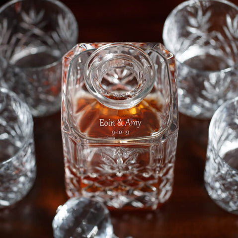 Personalized Galway Crystal Renmore Decanter & Glasses Set