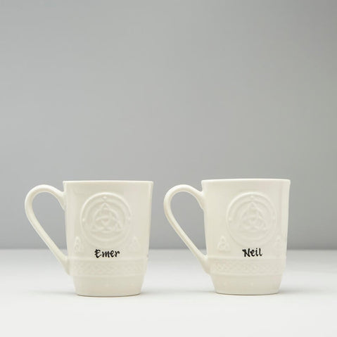 Personalized Belleek Celtic Mugs