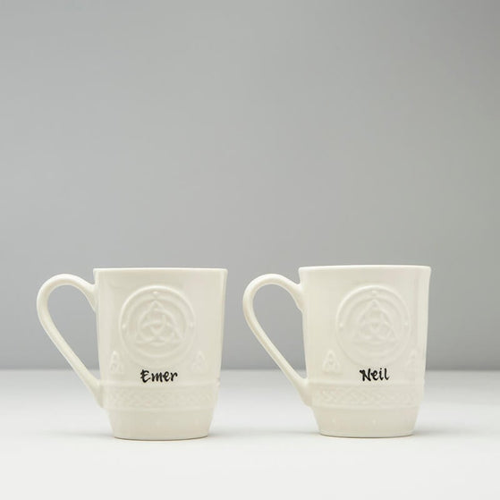 Personalized Belleek Celtic Mugs