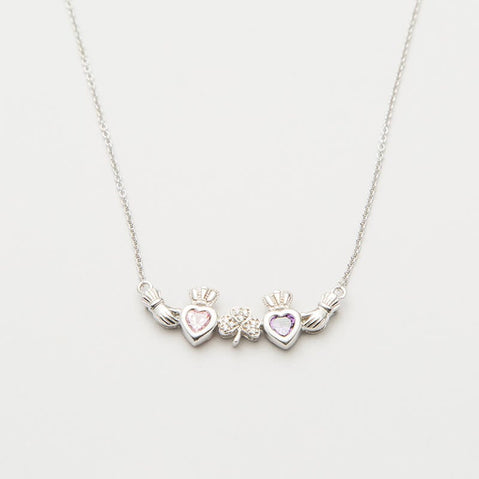 Personalized Mothers Pendant Two Birthstones