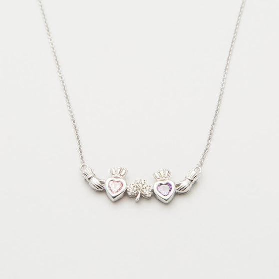 Personalized Mothers Pendant Two Birthstones