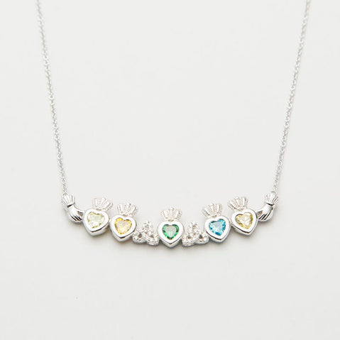 Personalized Mothers Trinity Knot Pendant Five Birthstones