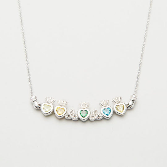 Personalized Mothers Trinity Knot Pendant Five Birthstones