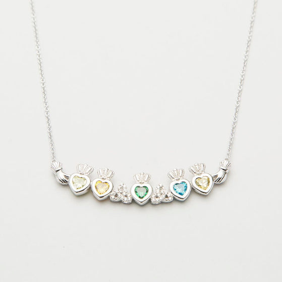 Personalized Mothers Trinity Knot Pendant Five Birthstones