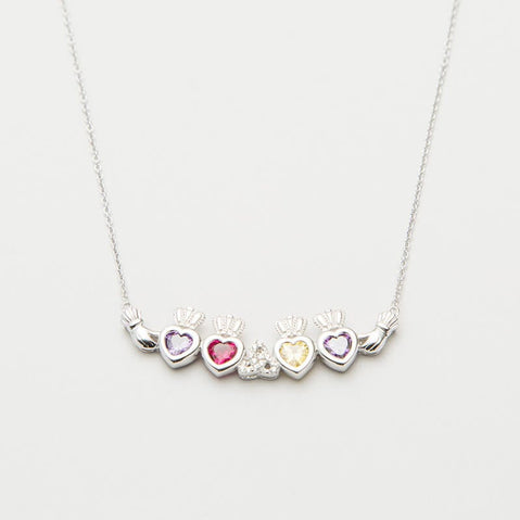 Personalized Mothers Trinity Knot Pendant Four Birthstones