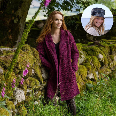 The Aran Cardigan & Newsboy Style Cap Set