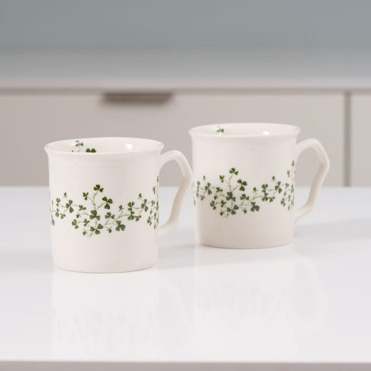 Irish Home Decor - Shannonbridge Shamrock Mugs