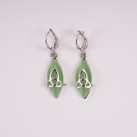 Trinity Knot Cat's Eye Earrings