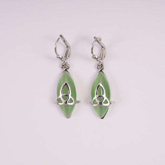 Trinity Knot Cat's Eye Earrings