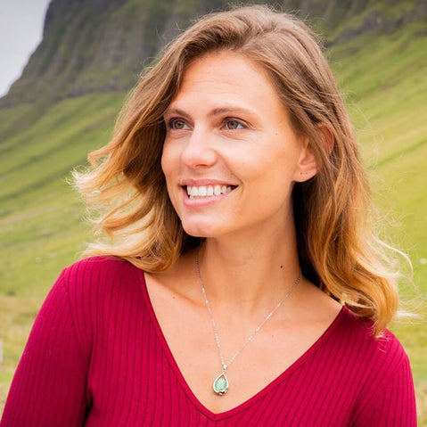 Celtic Green Cats Eye Claddagh Pendant