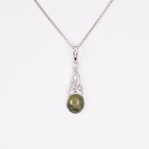 Connemara Marble Trinity Knot Drop Pendant