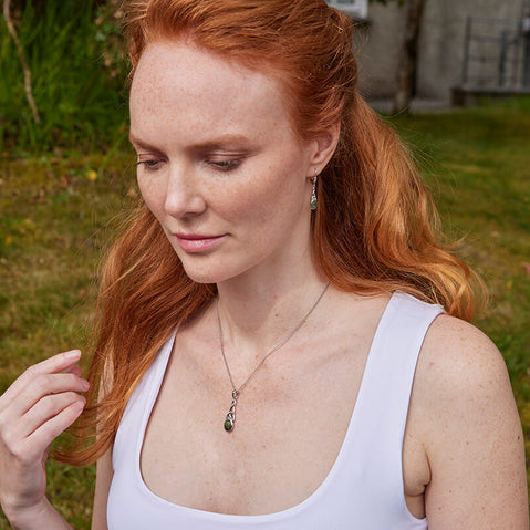Connemara Marble Trinity Knot Drop Jewelry Set
