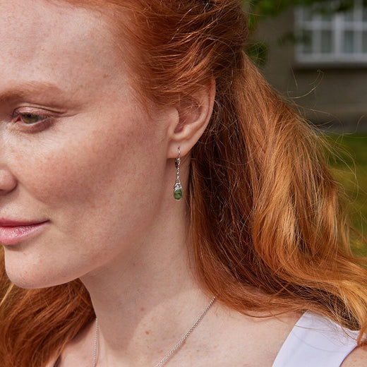 Connemara Marble Trinity Knot Drop Earrings