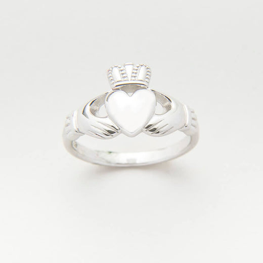 Sterling Silver Ladies Heavy Claddagh Ring