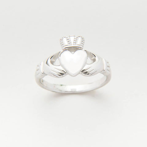 Sterling Silver Ladies Heavy Claddagh Ring