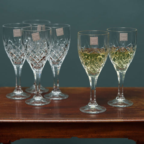 Tipperary Crystal Belvedere Set of 6 Wine Glasses