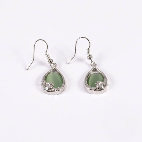 Celtic Cats Eye Claddagh Earrings