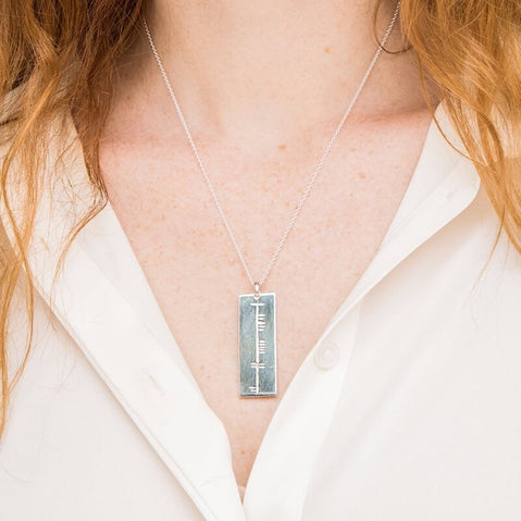 Personalized Sterling Silver Irish Ogham Pendant
