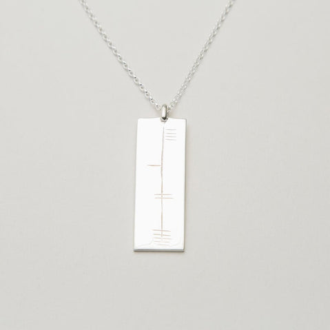 Personalized Sterling Silver Irish Ogham Pendant