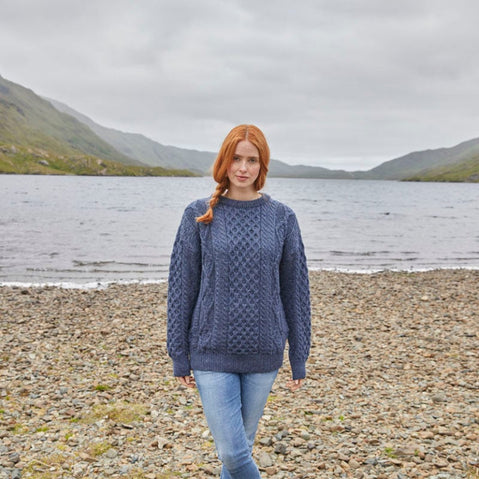 Womens Fisherman Lightweight Crew Neck Heritage Sweater