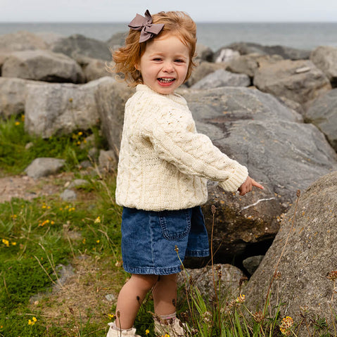 Kids Crew Neck Aran Sweater
