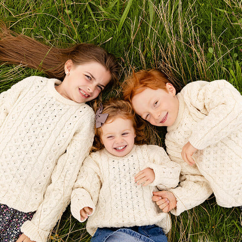 Kids Crew Neck Aran Sweater