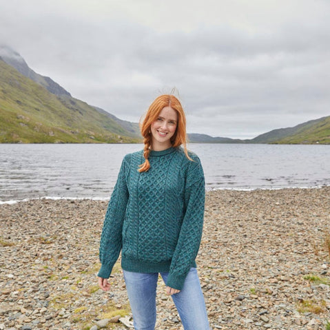 Womens Fisherman Lightweight Crew Neck Heritage Sweater