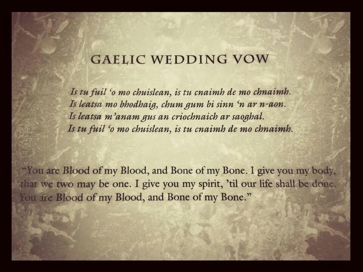 gaelic wedding vow