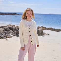 Women's Hand Knit V-neck Cardigan