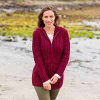 The Gweebarra Aran Hooded Cardigan