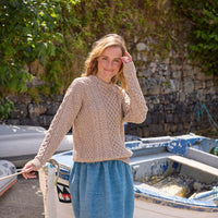 Women's Traditional Crew Neck Aran Sweater