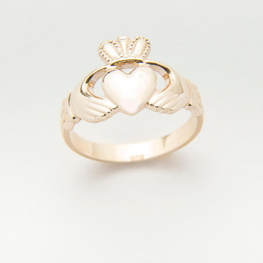14k Gold Gents Claddagh Ring