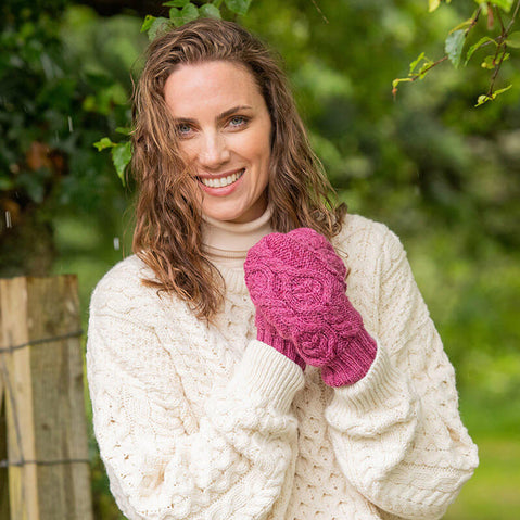 Ladies Supersoft Aran Mittens