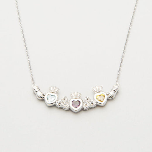 Personalized Mothers Trinity Knot Pendant Three Birthstones