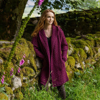Womens Signature Hooded Aran Waterfall Cardigan