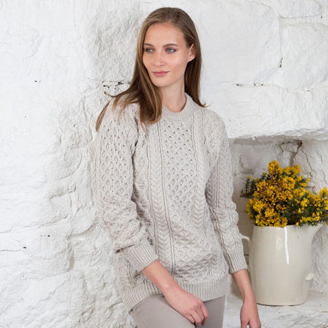 Women's Crew Neck Irish Wool Classic Sweater