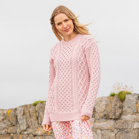 Women's Crew Neck Irish Wool Classic Sweater