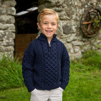Boys Half-Zip Aran Sweater