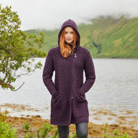 Women's Heritage Aran Hooded Zipper Coat