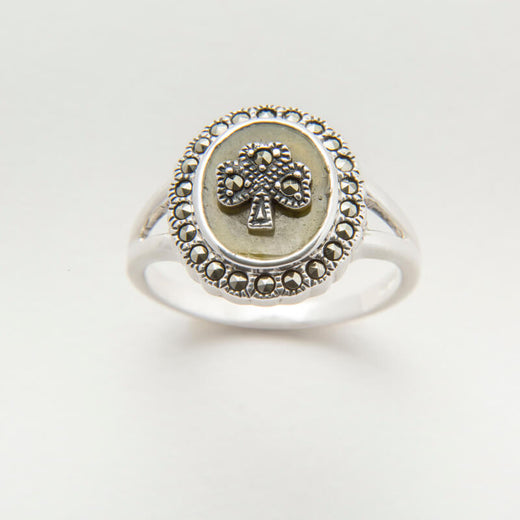 Sterling Silber Connemara Marmor Markasit Ring