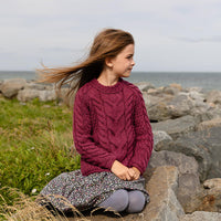 Girls A-Line Aran Sweater