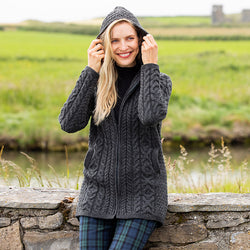 The Gweebarra Aran Hooded Cardigan
