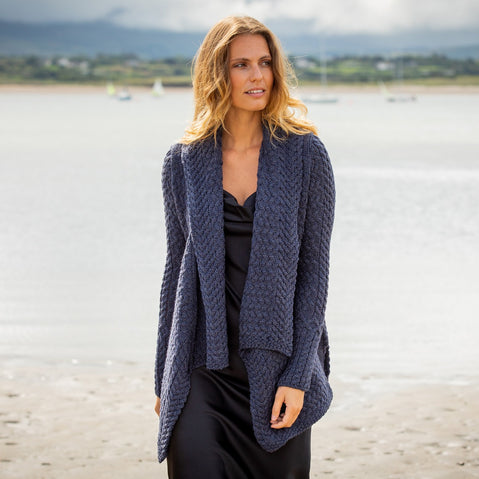 Ladies Glenross Waterfall Aran Cardigan