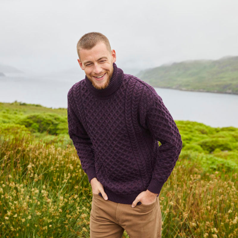 Men's Signature Fisherman Turtleneck Wool Sweater