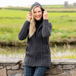 The Gweebarra Aran Hooded Cardigan