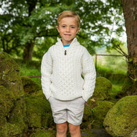 Boys Half-Zip Aran Sweater