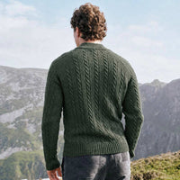 Men's Traditional Half-Zip Cable Knit Sweater